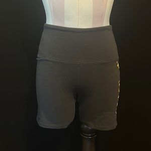 PINK, black cotton biker shorts